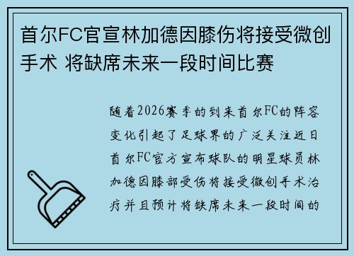 首尔FC官宣林加德因膝伤将接受微创手术 将缺席未来一段时间比赛 首尔FC官宣林加德因膝伤将接受微创手术 将缺席未来一段时间比赛